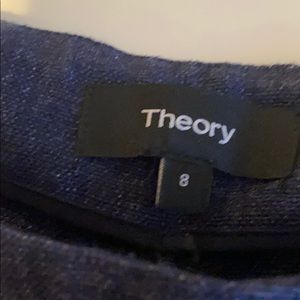 Theory Indigo Wide Leg Linen Side Zip Pants